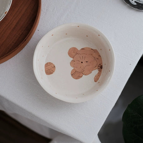KAWATANI Japanese Ceramic Cute Cat Coffee Mug and Plate from kawatani