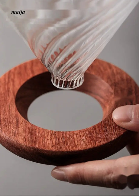 JOTO Handcrafted Coffee Filter Cup Solid Wood V60 Pink from MOSE