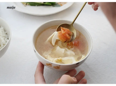 KAWATANI Japanese Ceramic Persimmon Gray Rice Bowl from kawatani