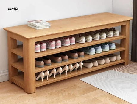 Evergreen Solid Wood Shoe Stool from maija