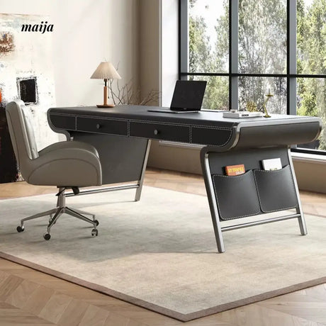 Brentwood Saddle Leather Office Desk from AI