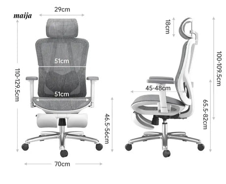 Black and White P7 Ergonomic Office Chair from Hbada