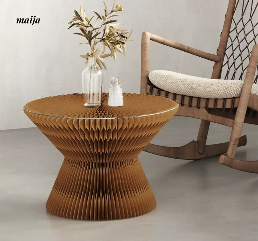 SHIBA Paper Foldable Honeycomb Round Side Table