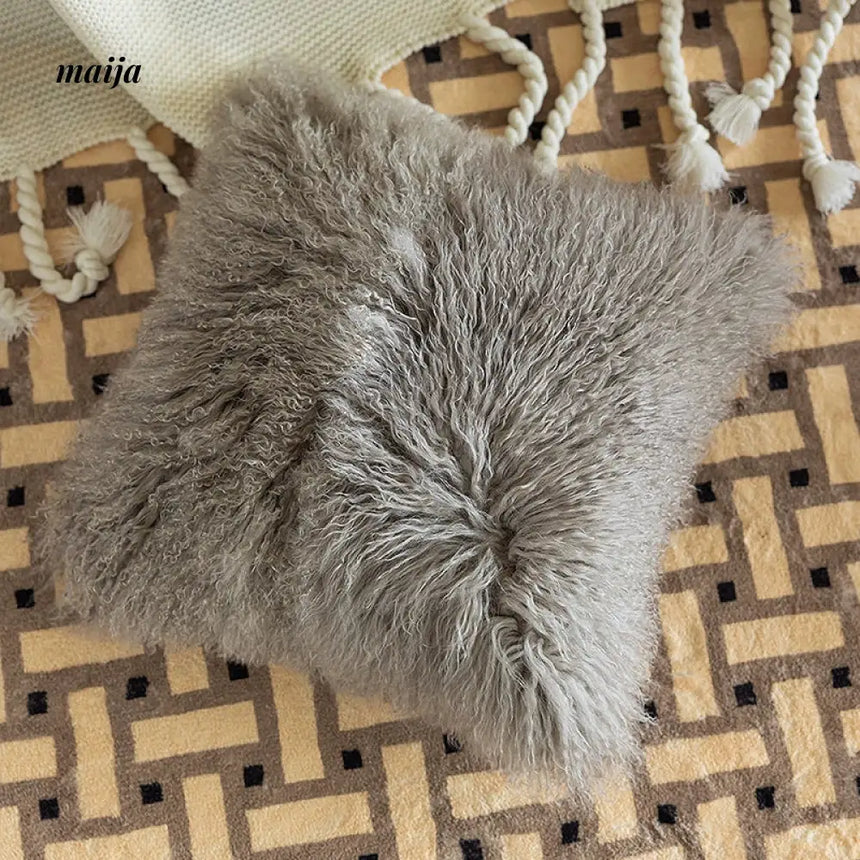 MISTYWOOD Pink Wool Pillow for Living Room from MISTYWOOD