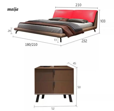 Dexter Leather Minimalist Bed from Kaiyashi