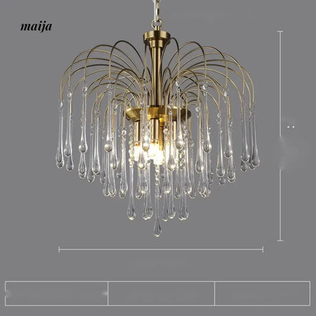 NANCY Crystal Chandelier Water Drop Lamp Retro Design from NANCY