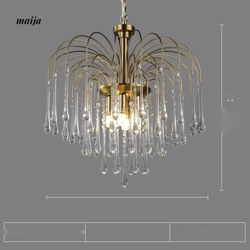 NANCY Crystal Chandelier Water Drop Lamp Retro Design from NANCY