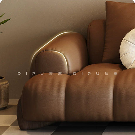 DIPU Ali Retro Cream Piano Leather Sofa from DIPU