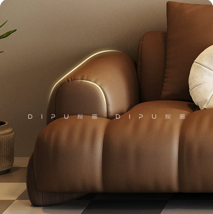 DIPU Ali Retro Cream Piano Leather Sofa from DIPU