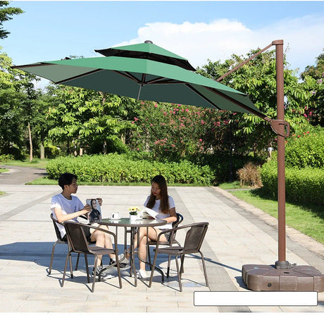 MOJIA Lysandra Solar-Powered Patio Umbrella with Elegant Lighting from MOJIA