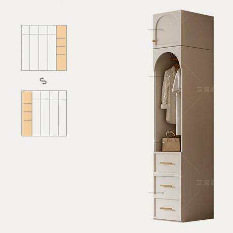 AIWO Romy Economical French Cream Wardrobe with Desk Integration from AIWO