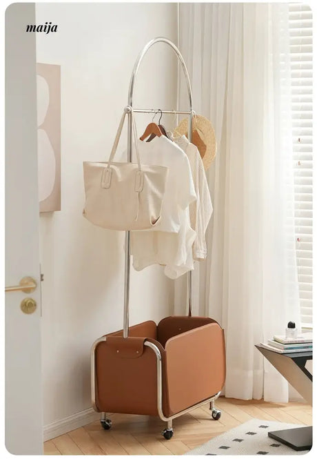 LOWERLEFT Stainless Steel Leather Coat Rack from Lower Left