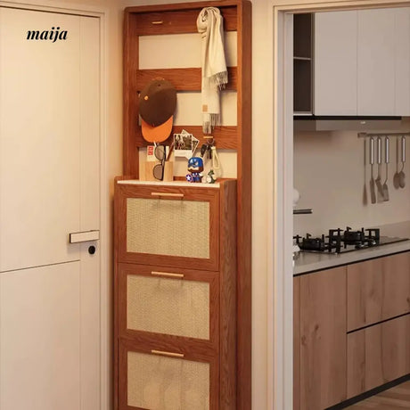 Ultra Thin Solid Wood Shoe Cabinet from AI