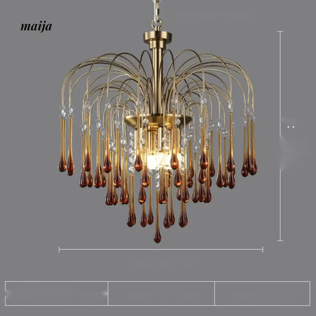 NANCY Crystal Chandelier Water Drop Lamp Retro Design from NANCY