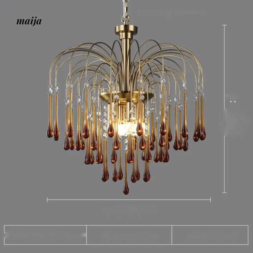 NANCY Crystal Chandelier Water Drop Lamp Retro Design from NANCY