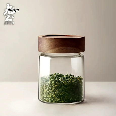 JOTO Eleven Color Glass Storage Tank Solid Wood Lid from MOSE