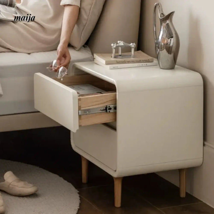 GENJI White Chocolate Bedside Table from GENJI