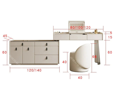GEPH Henry Light Luxury Cream Makeup Table from GEPH