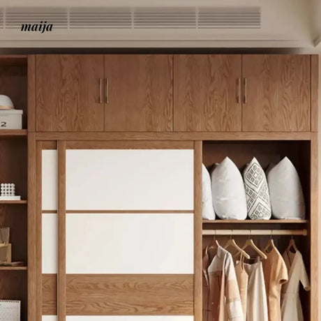 Evanna Sliding Door Solid Wood Wardrobe from maija