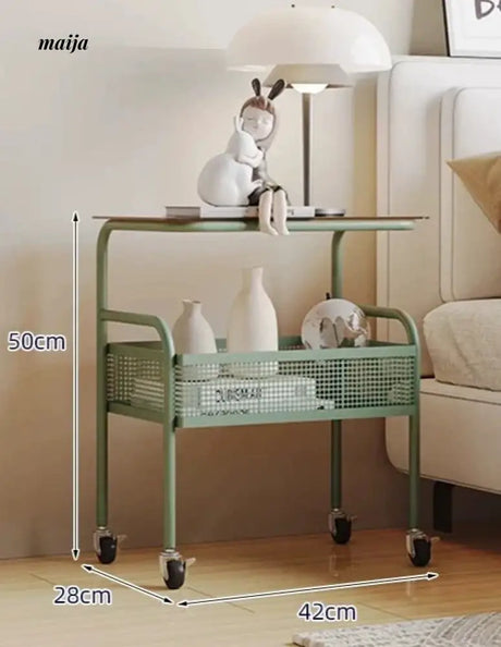 Gladys Movable Bedside Table and Storage Cart from Yeter