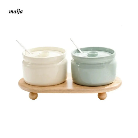 Pastel Ceramic Kitchen Oil and Seasoning Jar from maija