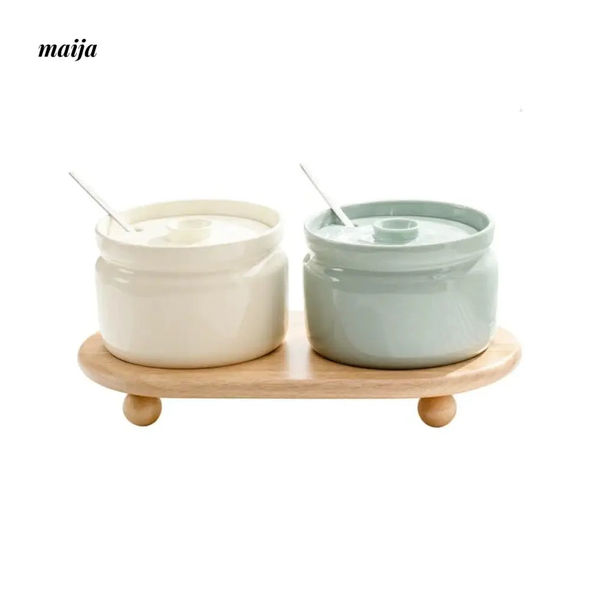 Pastel Ceramic Kitchen Oil and Seasoning Jar from maija