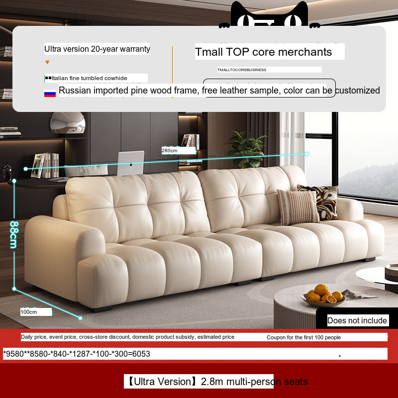 DIPU Nova Cream Cowhide Sofa from DIPU