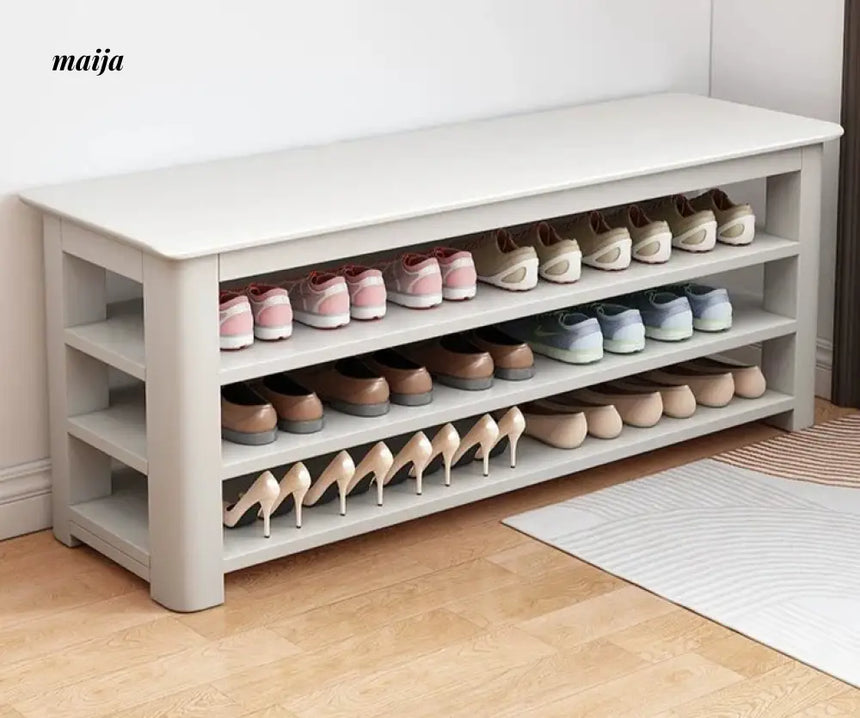 Evergreen Solid Wood Shoe Stool from maija