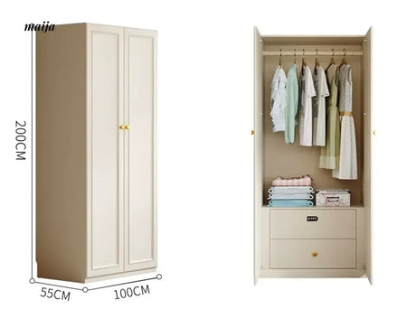 MEIHOUSE French Cream European Pine Wardrobe Bedroom Storage Cabinet from MEIHOUSE