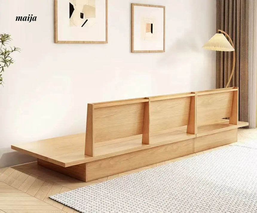 Japanese Style Solid Wood Modular Sofa with Storage from maija