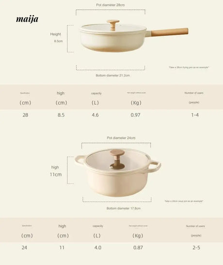 CAROTE Non-Stick Ceramic Frying Pot Set from CAROTE