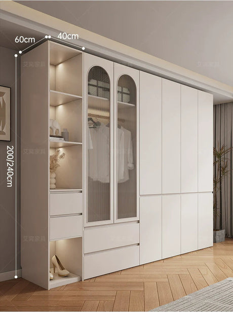 AIWO Bastien Wardrobe with Desk and Handle-Free Modern Design from AIWO