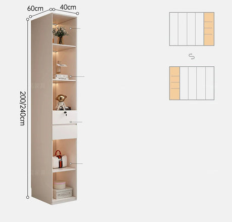 AIWO Lucille European Pine Cream Wardrobe with Dressing Table from AIWO