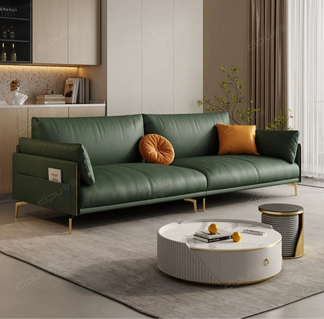 DIPU Mack Cream Minimalist Cowhide Sofa from DIPU
