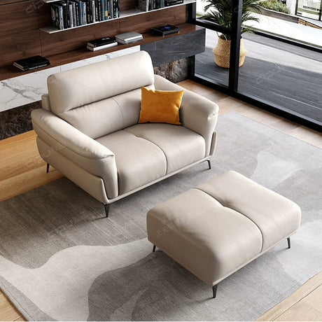DIPU Frank Cream Leather Design Sofa from DIPU