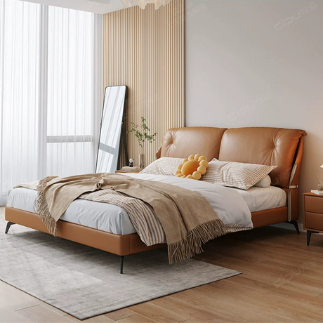 DIPU Emelia Minimalist Cream Designer Bed from DIPU