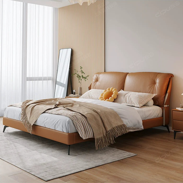 DIPU Emelia Minimalist Cream Designer Bed from DIPU