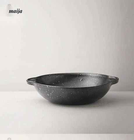 JOTO Six Color Rough Pottery Soup Bowl Handmade Retro Glazed from JOTO