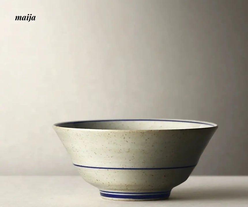 JOTO Japanese Blue and White Ceramic Soup Bowl Set from JOTO