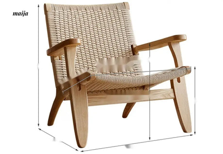 19 DREAM SPACE Solid Wood Rattan Sofa Chair from 19 DREAM SPACE