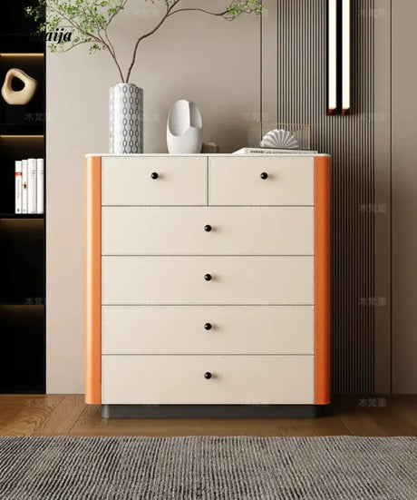 Jacobson Leather Wrap Chest of Drawers from Mufanli