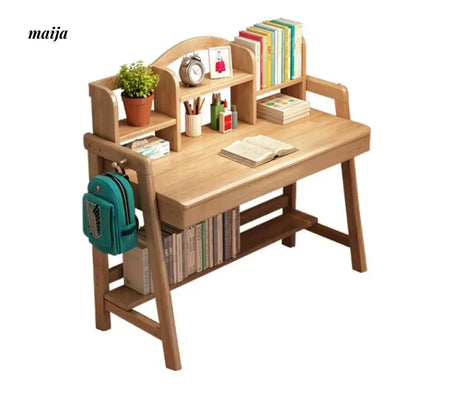 Luna Nordic Solid Wood Desk with Bookshelf from maija