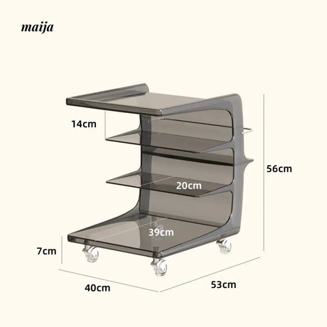 PUMPKIN BOX Acrylic Cream Coffee Table Cart from PUMPKIN BOX