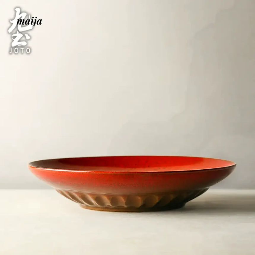 JOTO Japanese Round Plate Creative Retro Tableware from JOTO