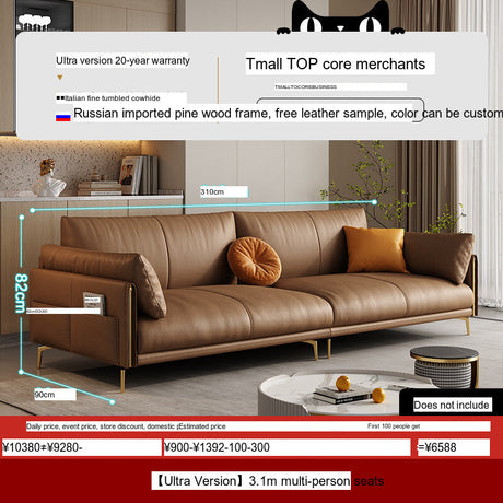 DIPU Mack Cream Minimalist Cowhide Sofa from DIPU