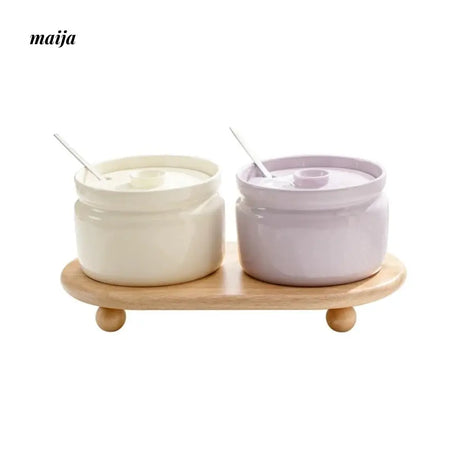 Pastel Ceramic Kitchen Oil and Seasoning Jar from maija