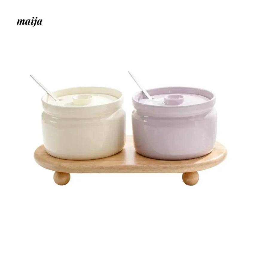 Pastel Ceramic Kitchen Oil and Seasoning Jar from maija