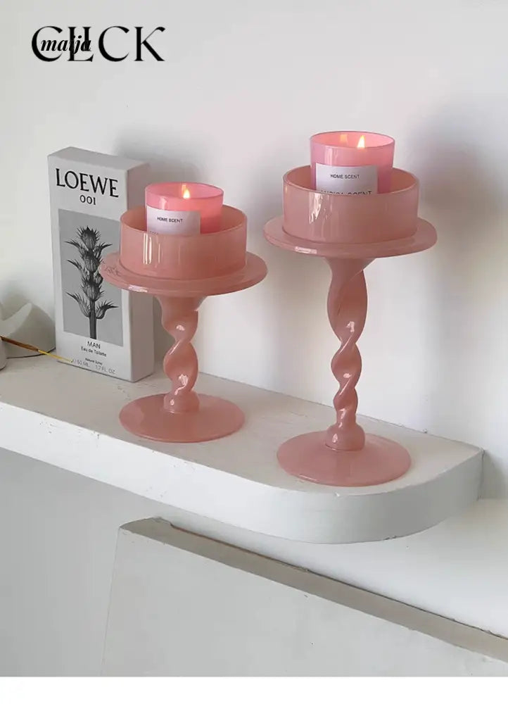 CLICK Fuchsia Spiral Candle Handmade for Valentine's Day from CLICK