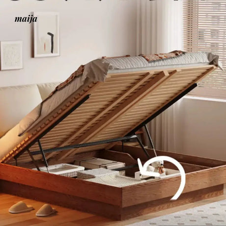 Lifting Solid Wood Bed with Storage from AI