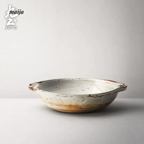 JOTO Six Color Rough Pottery Soup Bowl Handmade Retro Glazed from JOTO